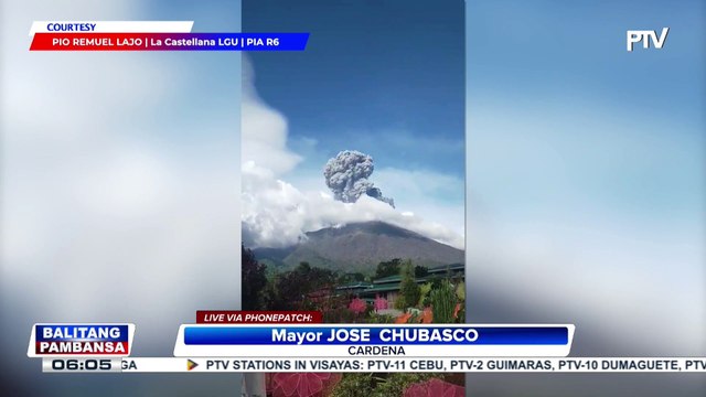 Panayam kay Canlaon City Mayor Jose Chubasco Cardenas kaugnay sa pagsabog ng Bulkang Kanlaon