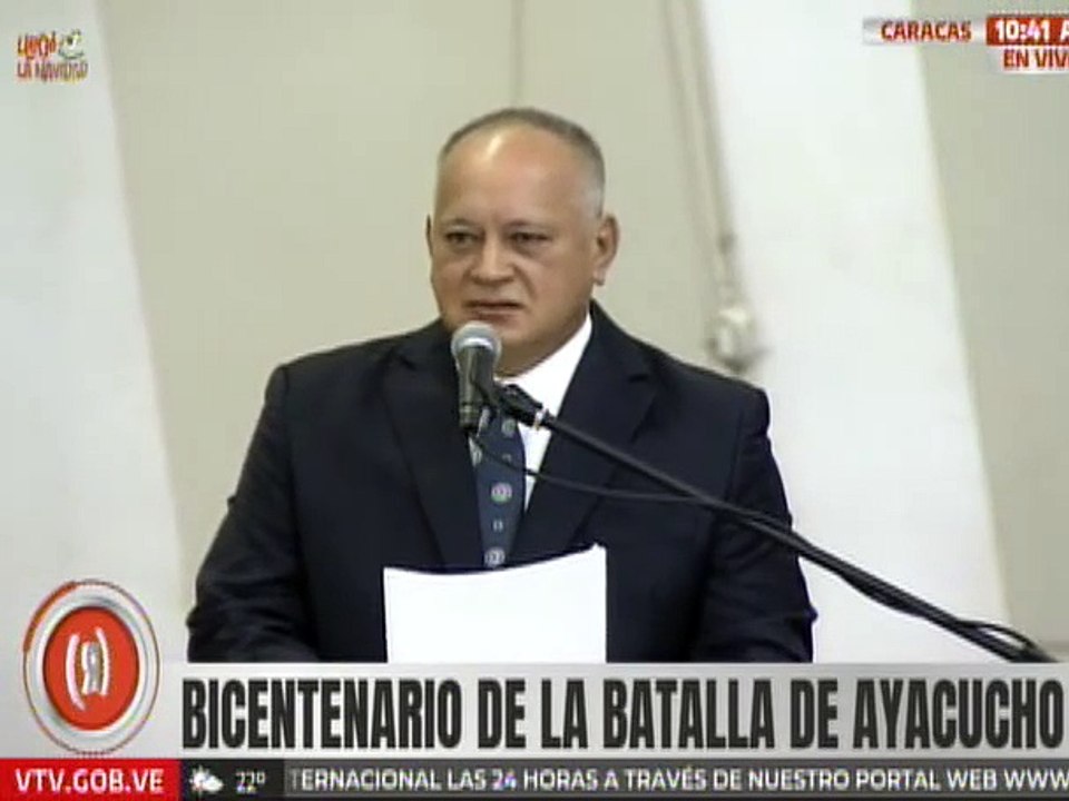 Vpdte. Sec. Cabello: Hoy día el Ejército Libertador está constituido por la fusión popular y militar