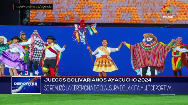 Ceremonia de clausura de los juegos bolivarianos de bicentenario Ayacucho 2024