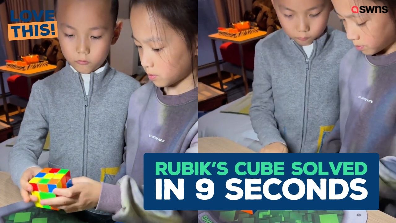 Kids solve Rubik's Cube in just 9 SECONDS 🧩