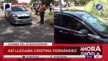 Cristina Kirchner llegó a la reunión del PJ Bonaerense en Moreno