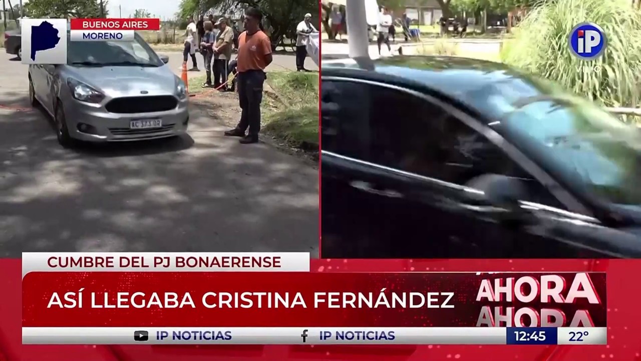 Cristina Kirchner llegó a la reunión del PJ Bonaerense en Moreno