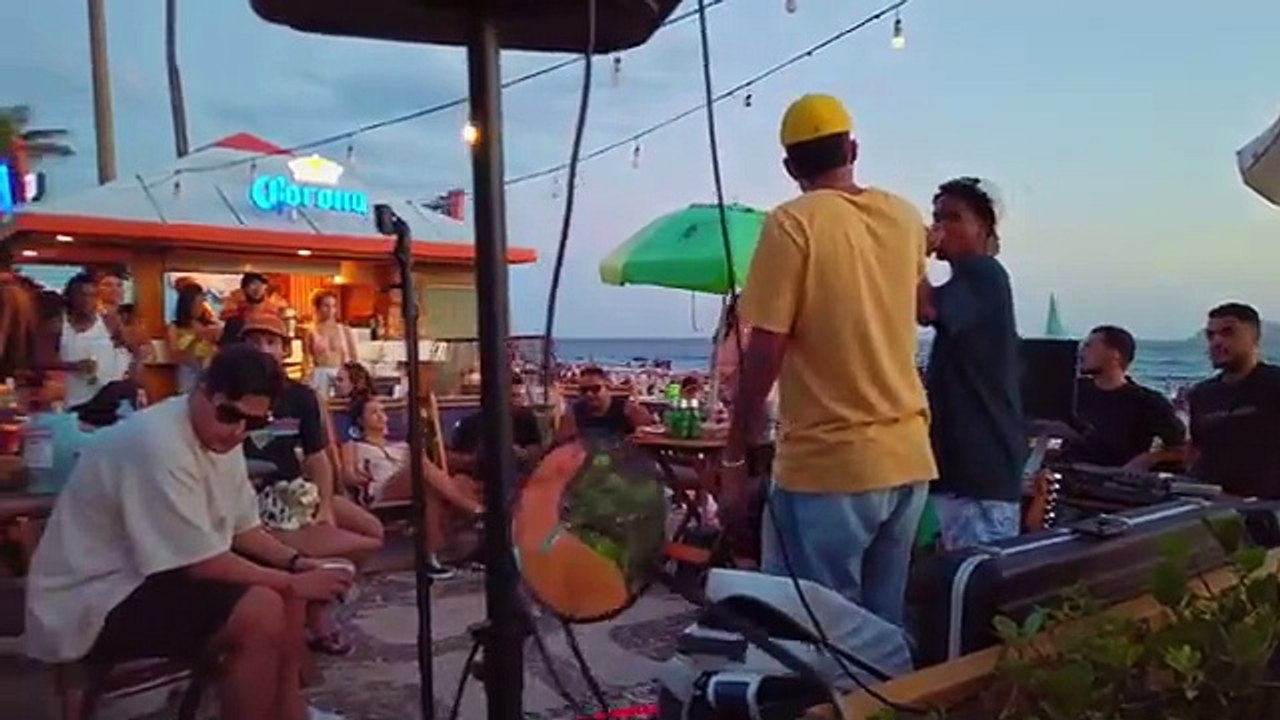 Walking on Ipanema Boardwalk Rio De Janeiro Brazil