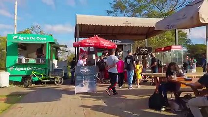 Walking on Villa Lobos State Park Sao Paulo Brazil