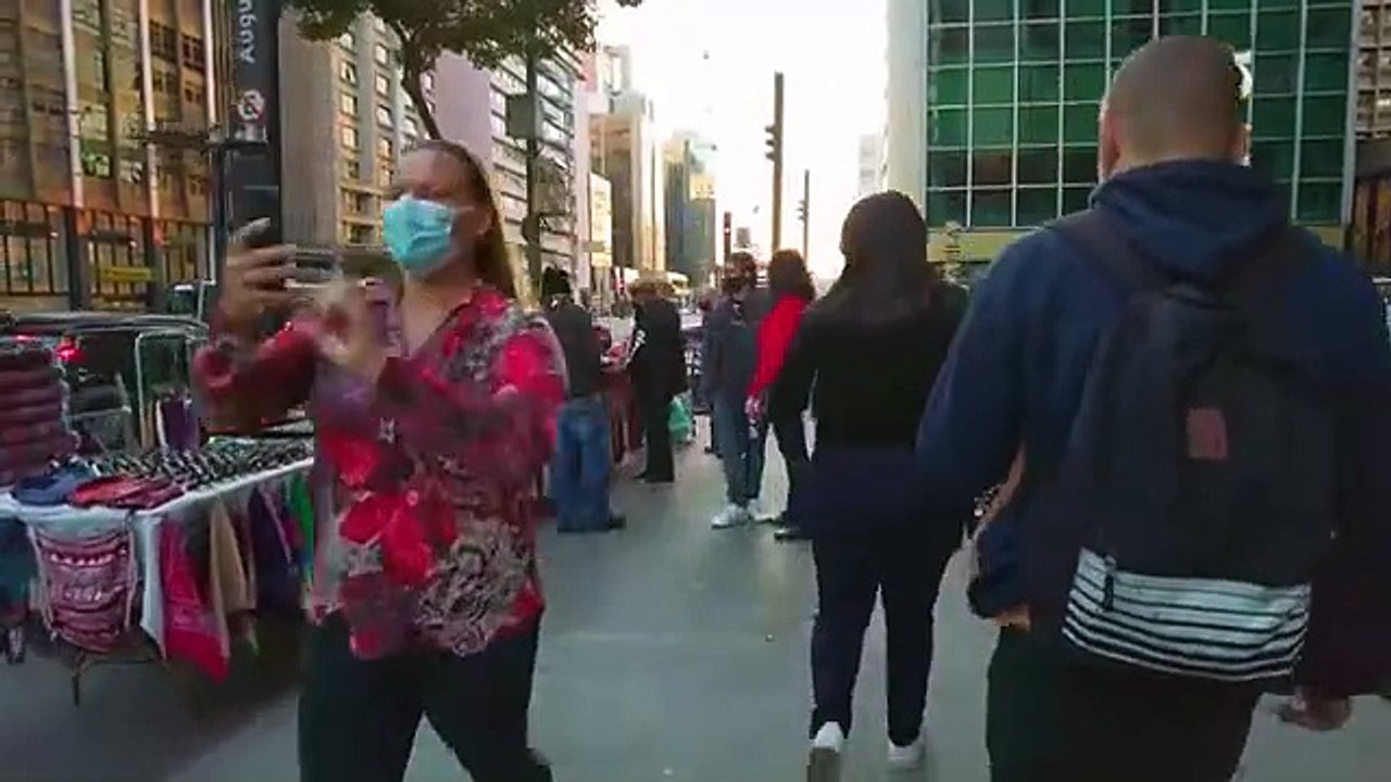 Walking From Av Paulista Through Rua Augusta to Praca Roosevelt Sao Paulo Brazil