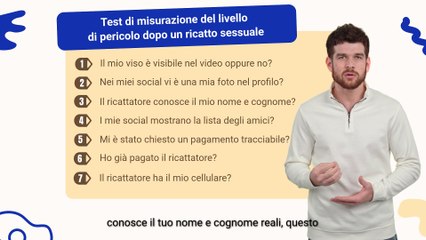 RICATTO SESSUALE TEST: scopri il livello di pericolo dopo un ricatto sessuale - sextortion