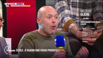 Nicolas (professeur): "Le métier est en train de crever, c'est un appel à tous les politiques"