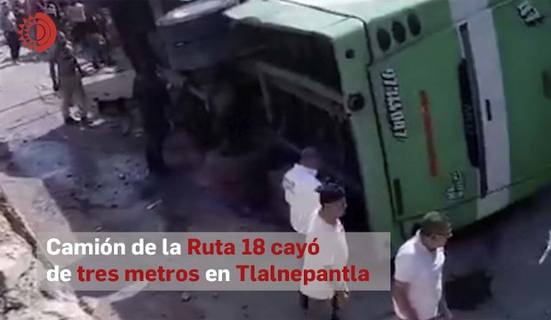 Cae de tres metros de altura camión Ruta 18; reportan 10 lesionados