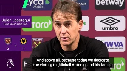 Lopetegui dedicates victory over Wolves to Michail Antonio