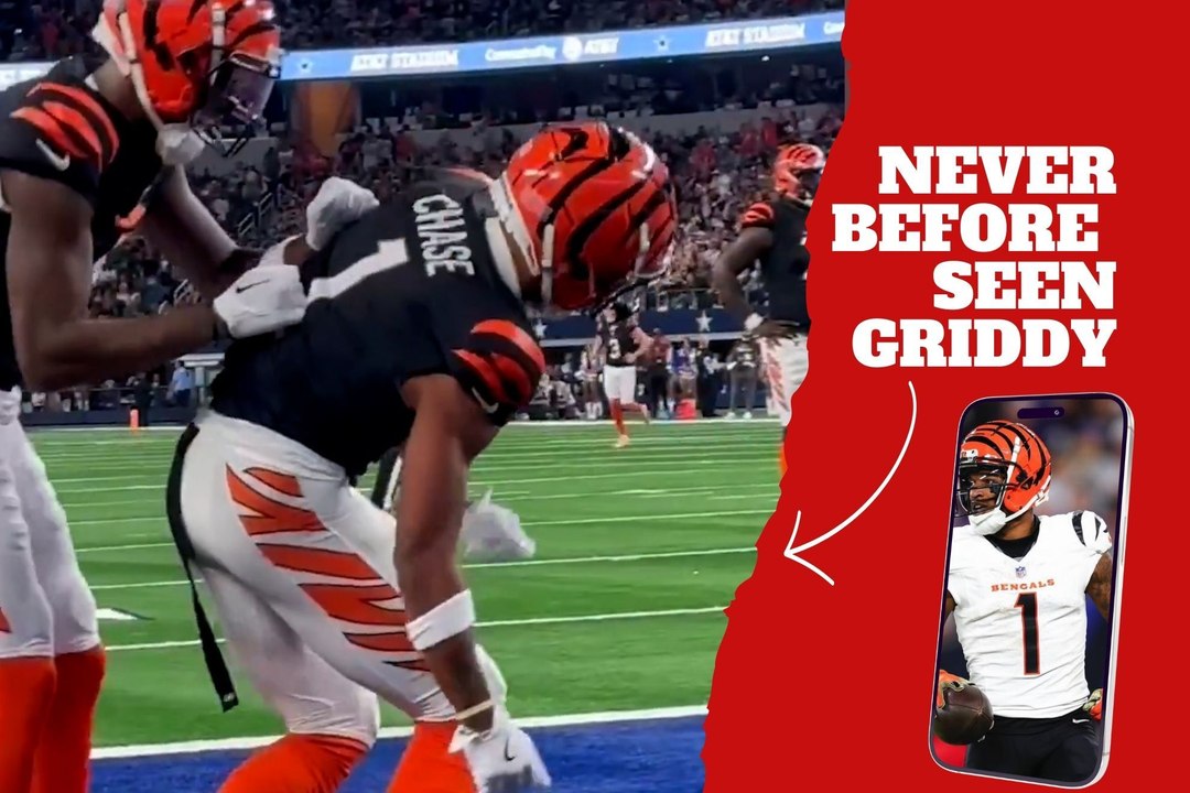 Cincinnati Bengals Ja'Marr Chase performs a never before seen griddy after a touchdown against the Cowboys