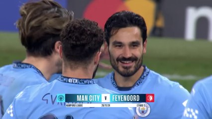 Man City 3-3 Feyenoord ｜ Haaland (2), Gundogan, Hadj-Moussa, Gimenez, Hancko Goals