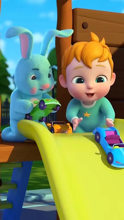baby and rabbit is playing the game