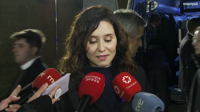 Ayuso habla con los medios tras el funeral por las víctimas de la DANA