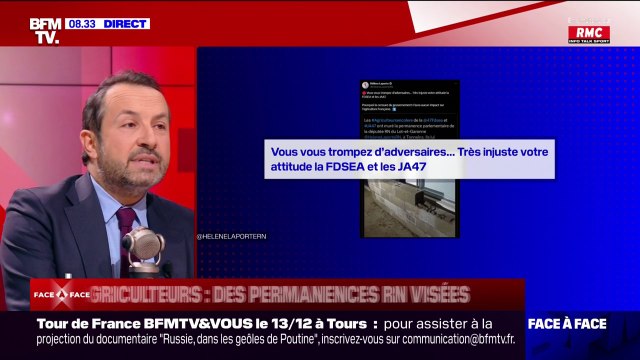 On ne fait pas de conneries : Sébastien Chenu réagit aux permanences du RN visées par des agriculteurs