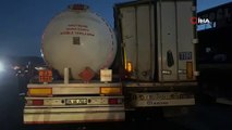 LPG yüklü tanker tıra çarptı