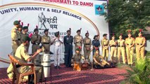 AHMEDABAD SABARMATI GANDHI ASHRAM TO NCC CADET DANDI PAD YATRA START BY MINISTER PRAFUL PANSHERIYA