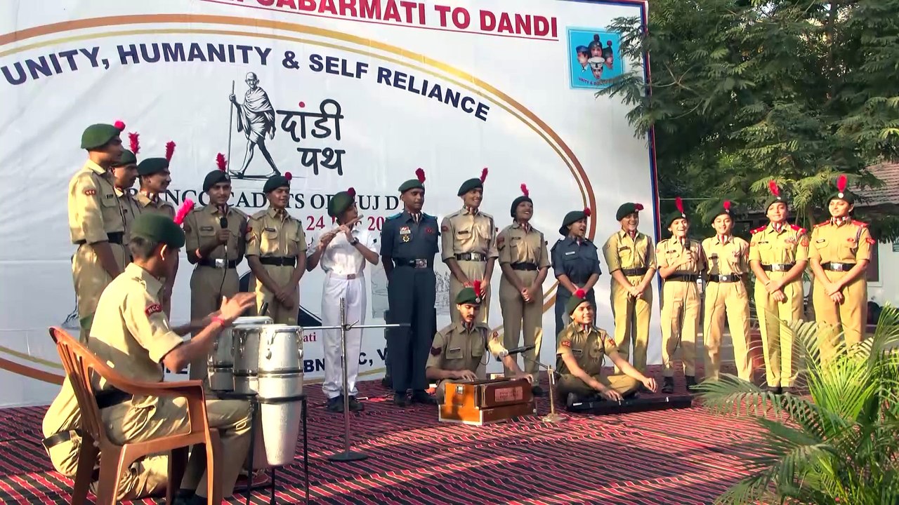 AHMEDABAD SABARMATI GANDHI ASHRAM TO NCC CADET DANDI PAD YATRA START BY MINISTER PRAFUL PANSHERIYA