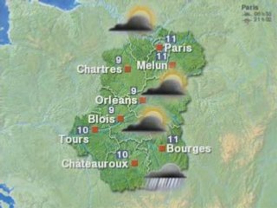 Météo du Lundi 28 avril 2008
