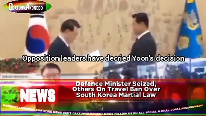 Defence Minister Seized, Others On Travel Ban Over South Korea Martial Law