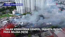 Penampakan dari Udara Dampak Kebakaran di Permukiman Padat Penduduk Kemayoran