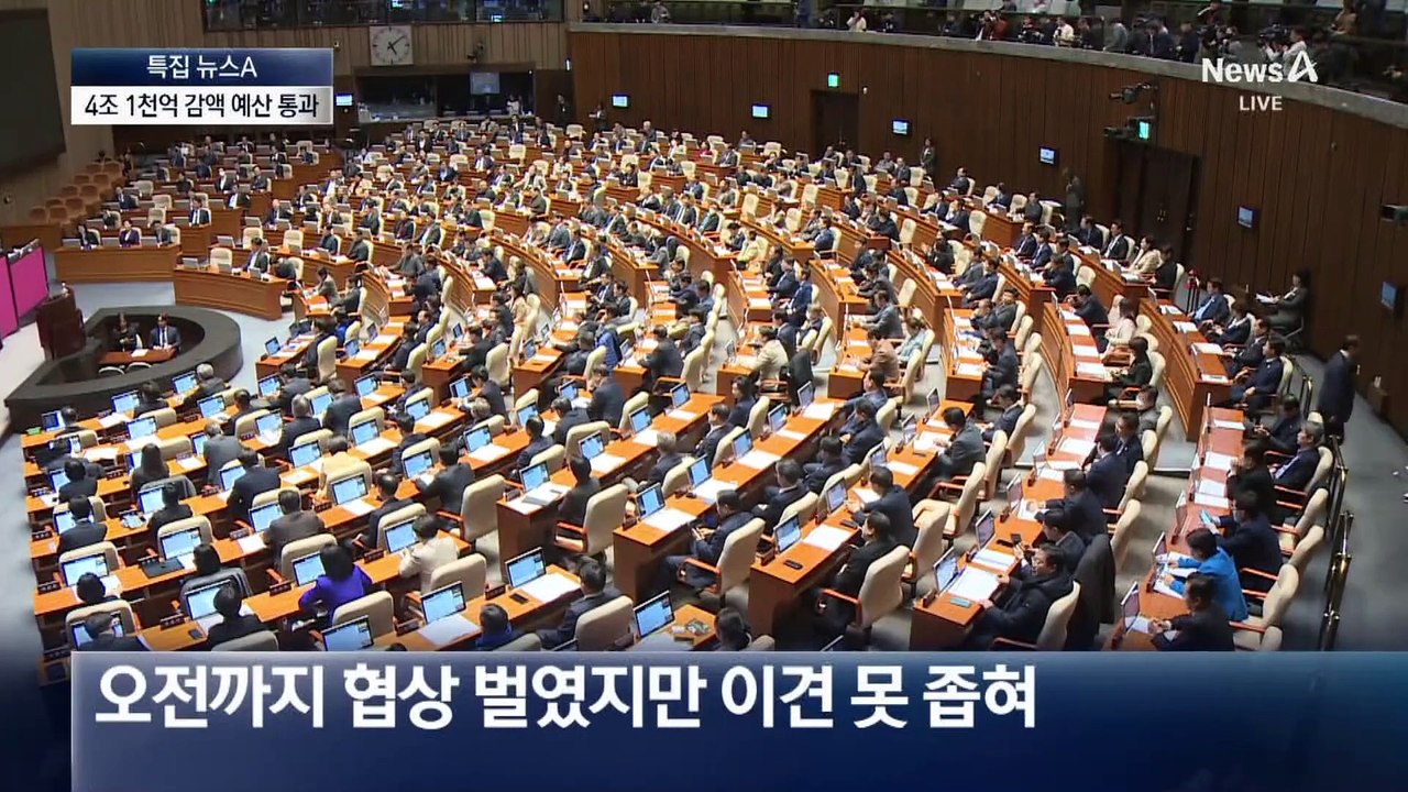 국회, 증액 요구 거부하고 4.1조 감액 예산안 통과