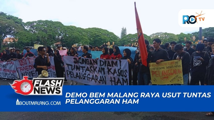 ALIANSI MALANG BERGERAK DARI BEM MALANG RAYA GELAR DEMO DESAK USUT TUNTAS KASUS PELANGGARAN HAM