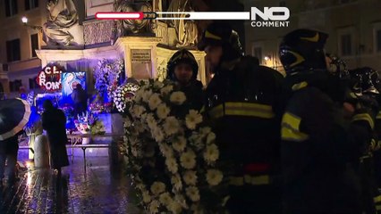 Firefighters honour Virgin Mary with floral tribute in Rome