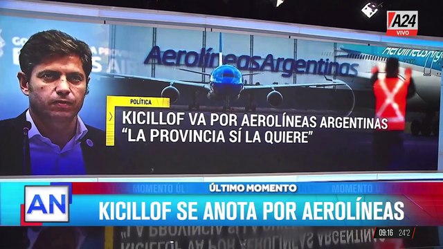 El gobernador Axel Kicillof propone administrar Aerolíneas Argentinas ante una posible privatización
