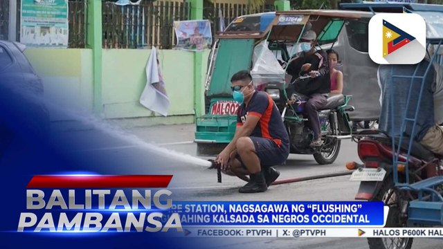 Bago City Fire Station, nagsagawa ng “flushing” sa mga pangunahing kalsada na apektado ng pagputok ng Bulkang #Kanlaon
