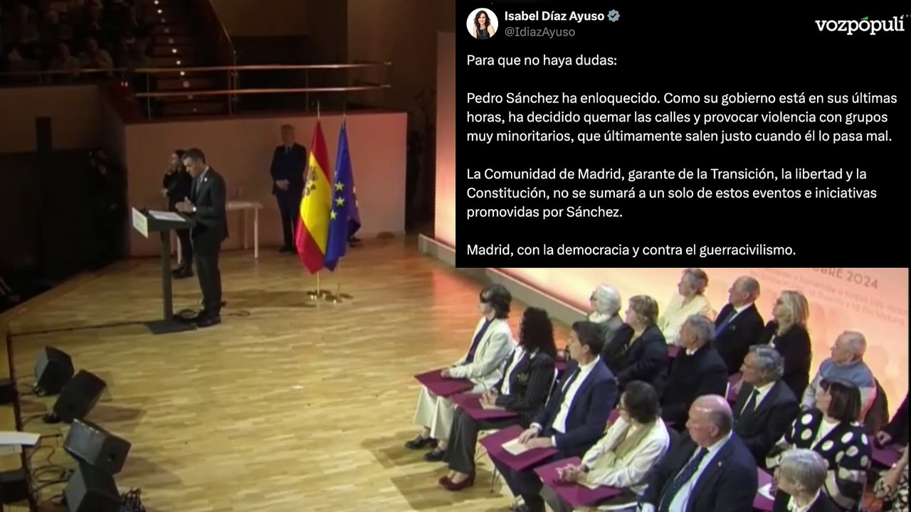 Sánchez anuncia actos por el aniversario de la muerte de Franco y Ayuso estalla en Twitter