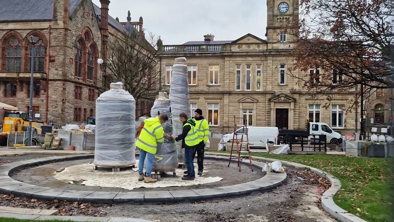Wrapped up Factory Girls sculptures