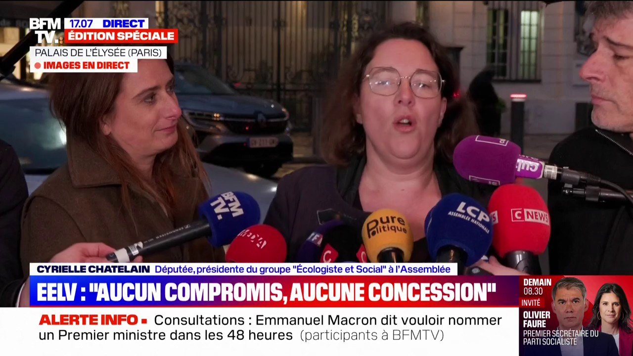 Nomination d'un Premier ministre: "Il faut arrêter les réunions à l'Élysée", déclare Cyrielle Chatelain, députée EELV