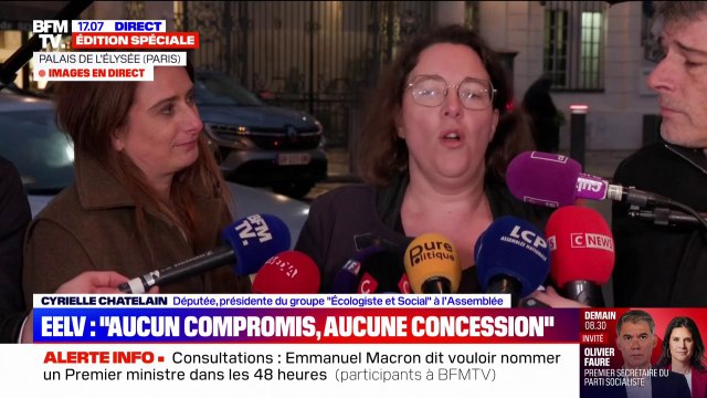 Nomination d'un Premier ministre: Il faut arrêter les réunions à l'Élysée , déclare Cyrielle Chatelain, députée EELV