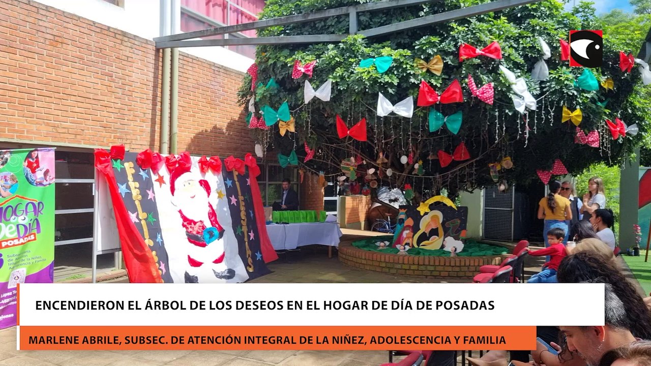 Encendieron el Árbol de los Deseos en el Hogar de Día de Posadas