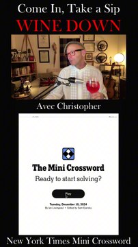 Solving the New York Times Tuesday MINI Crossword! So Come in, Take a Sip, & Wine Down! Let's Solve This Together! 🍷