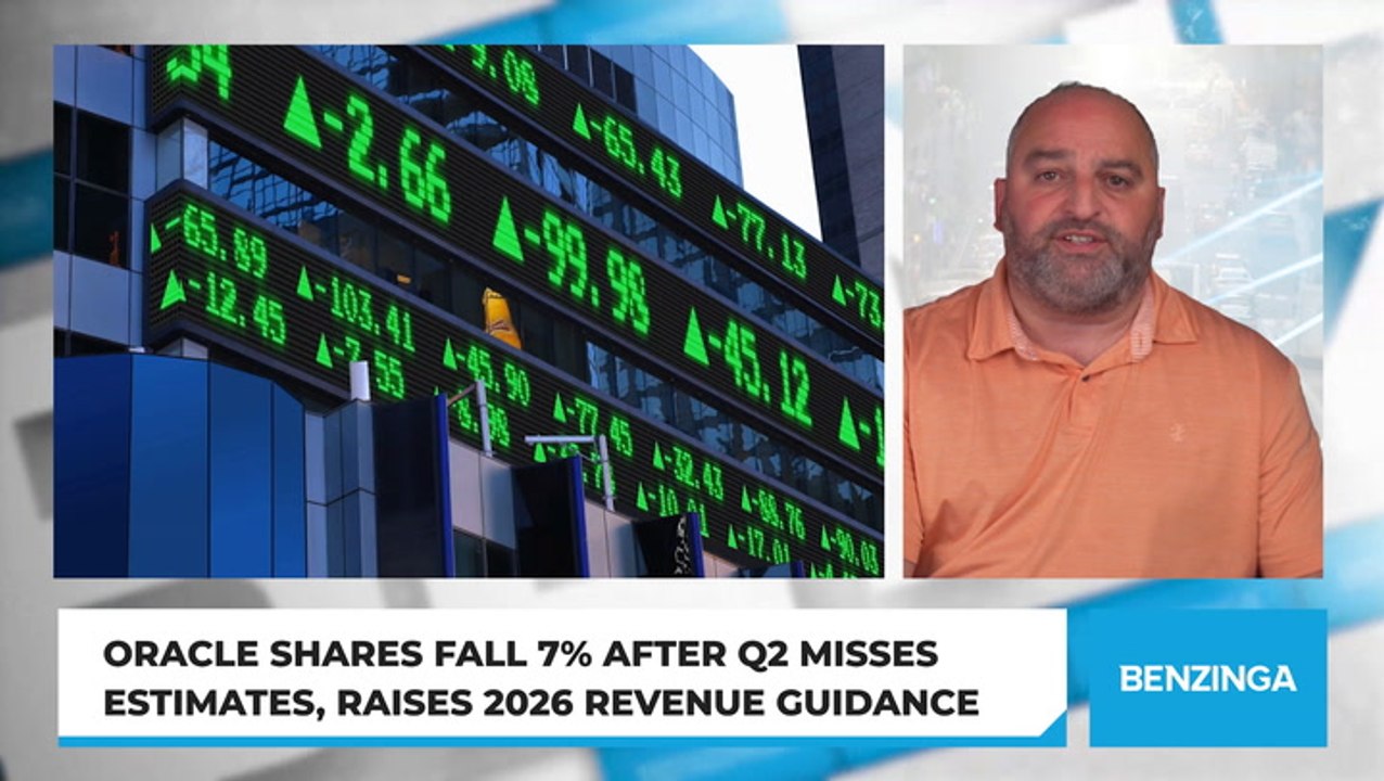 Oracle Shares Fall 7% After Q2 Misses Estimates, Raises 2026 Revenue Guidance