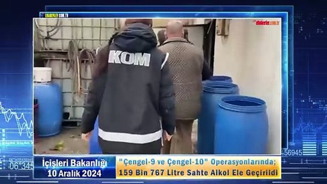 Çengel-9 ve Çengel-10 Operasyonlarında; 159 Bin 767 Litre Sahte Alkol Ele Geçirildi