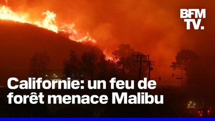 Californie: Un fort feu de forêt ravage Malibu