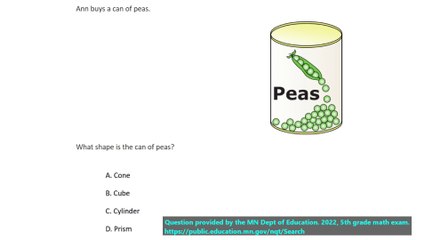 Math practice question, 3D shapes, question 4