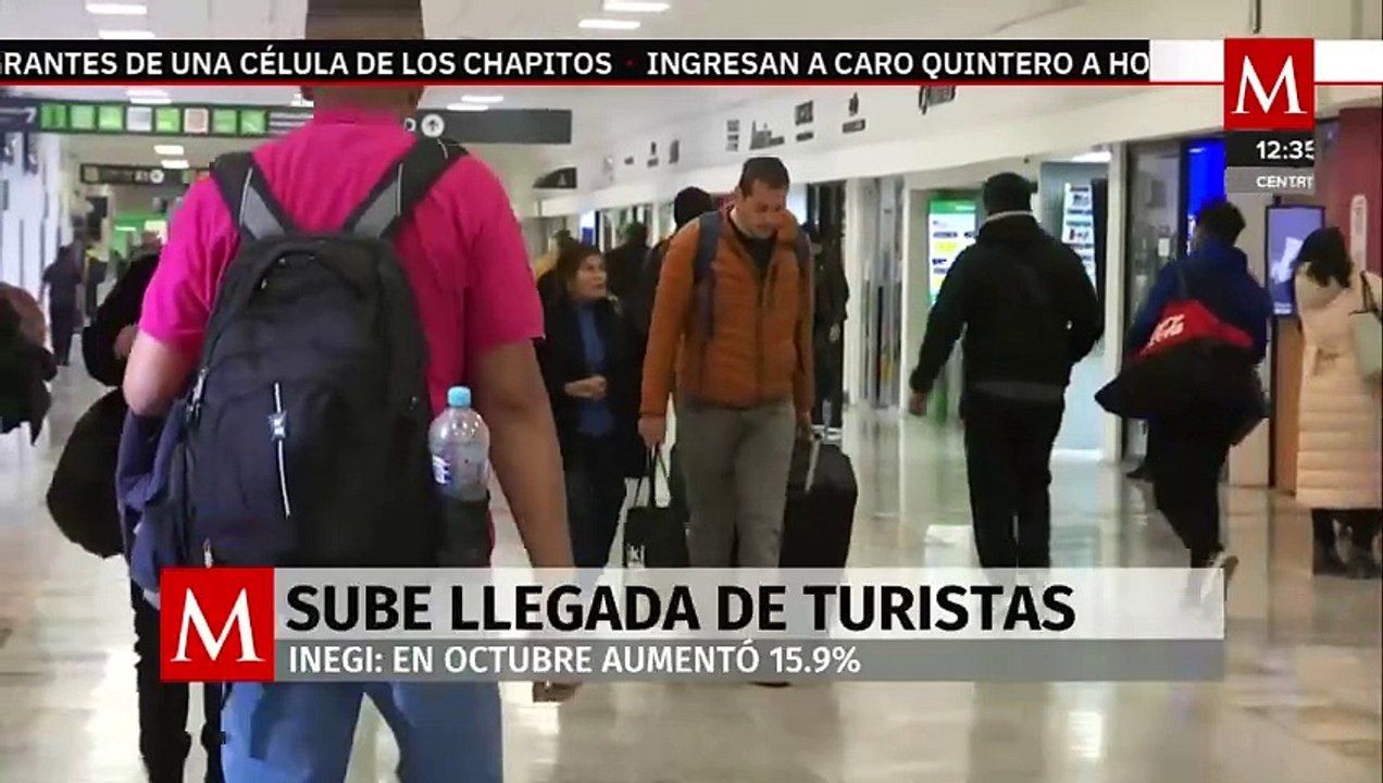 Llegada de turistas extranjeros crece 15.9% en octubre