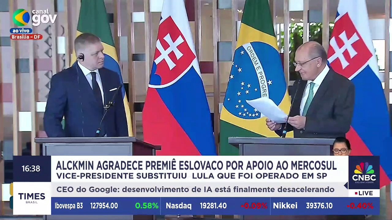 Geraldo Alckmin agradece premiê eslovaco por apoio ao Mercosul em acordo com UE