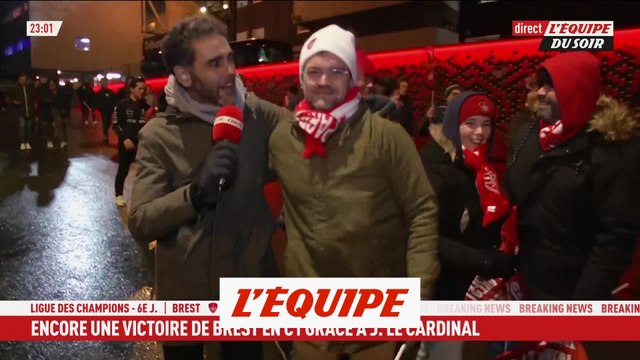 «Ici c'est Brest» : le bonheur des supporters brestois après la victoire face au PSV - Foot - C1