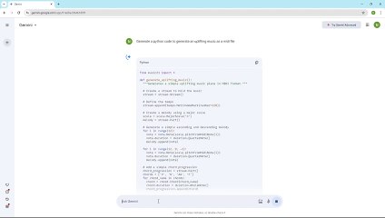 Google Gemini Course Section 21 Python MIDI Code Generation