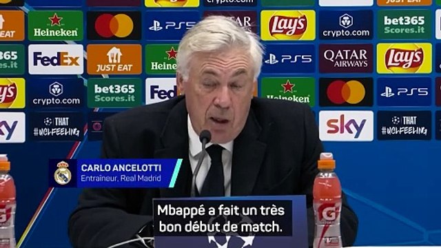 Ancelotti : Avec un Mbappé à 100 %, on aurait pu faire encore mieux