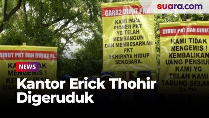Ratusan Pensiunan Pegawai Pupuk Kaltim Geruduk Kantor Erick Thohir