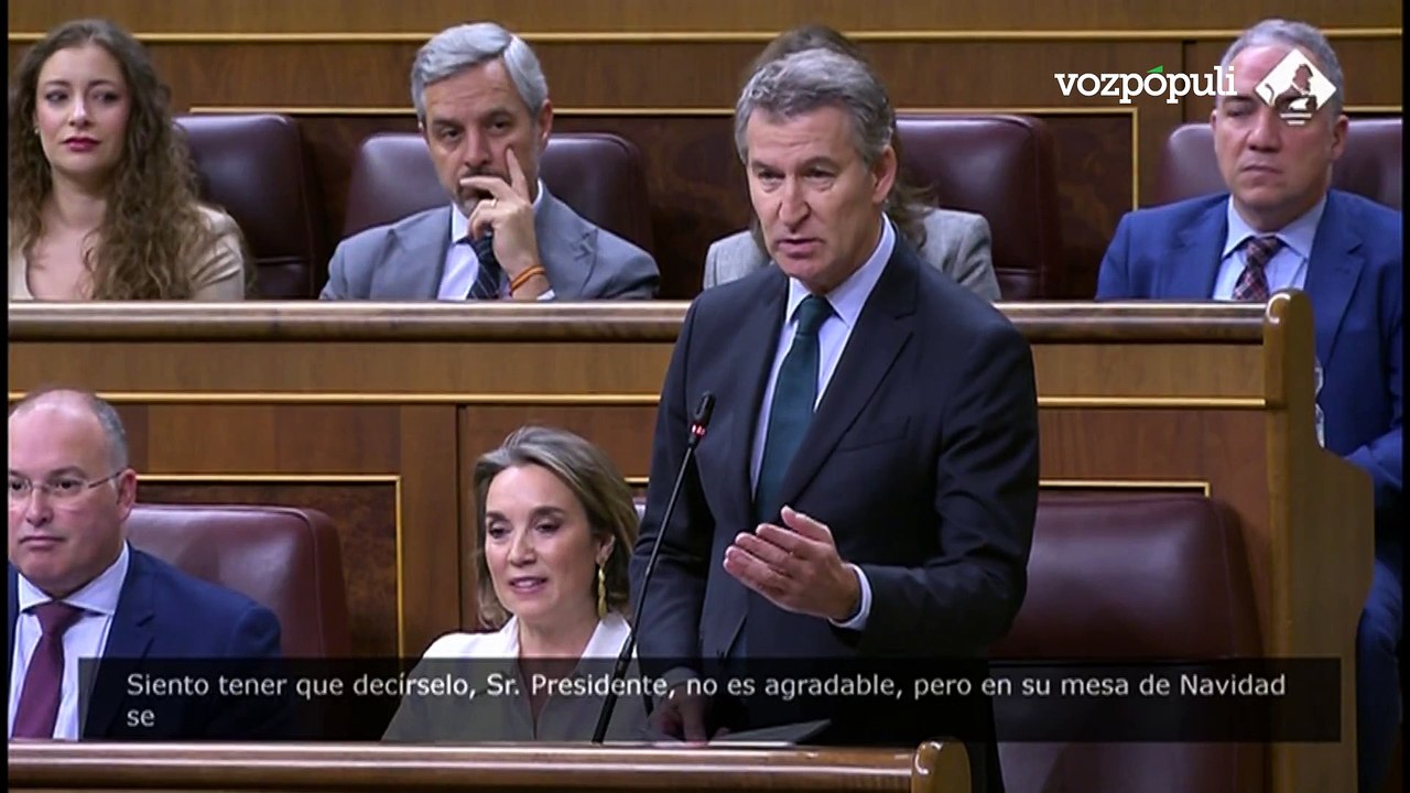 Feijóo a Sánchez: "En su mesa de Navidad se sentarán al menos dos imputados"