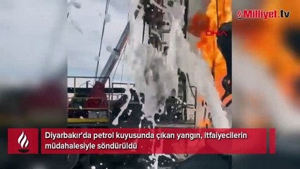 Petrol kuyusunda korkutan yangın! Alevlerin arasına böyle girdi