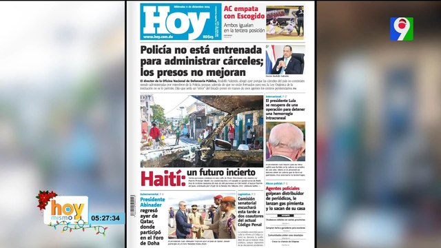 Titulares prensa dominicana miércoles 11 de diciembre 2024 | Hoy Mismo