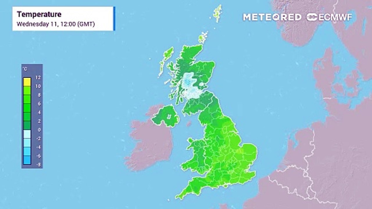 UK temperature forecast for the next few days
