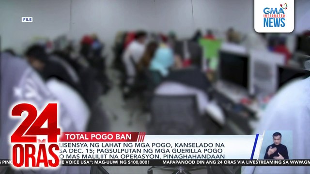 Lisensya ng lahat ng mga POGO, kanselado na sa Dec. 15; Pagsulputan ng mga guerilla POGO o mas maliliit na operasyon, pinaghahandaan | 24 Oras